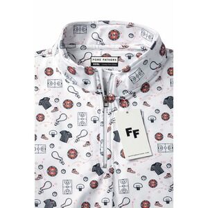 New Fore Fathers XXL Quarter Zip Pullover Basketball Coach Playbook Print Mens